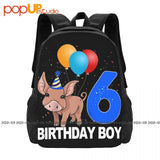 Birthday Boy 6 Pig Clothing Crazy Pig Love Backpack Large Capacity Print Foldabl