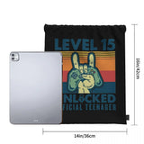 Level 15 Unlocked Teenager Gaming Drawstring Bag