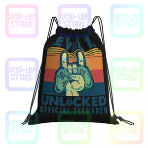 Level 15 Unlocked Teenager Gaming Drawstring Bag