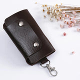 Unisex PU Leather Large Capacity Key Bag Small Box Buckle Solid Key Wallets