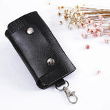 Unisex PU Leather Large Capacity Key Bag Small Box Buckle Solid Key Wallets