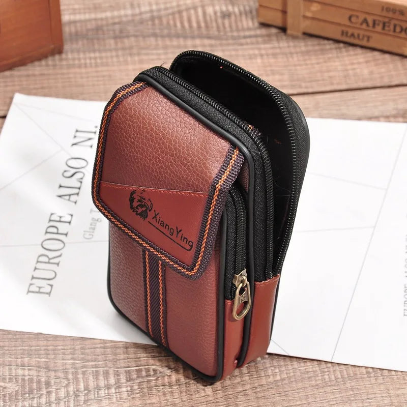 Bisi Goro PU Leather Waist Bag Multi-function Pocket