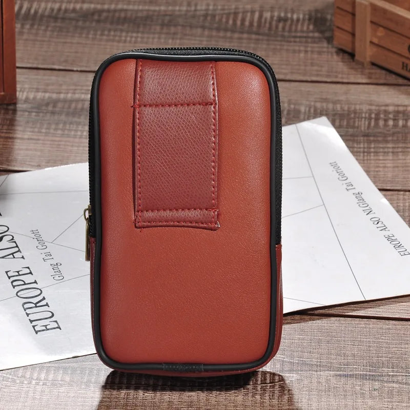 Bisi Goro PU Leather Waist Bag Multi-function Pocket