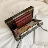 Acrylic Box Clutch Bag Women Evening Party Bag Crossbody Purse
