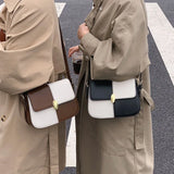 Square Shoulder Bag PU Leather Purses Messenger Bags