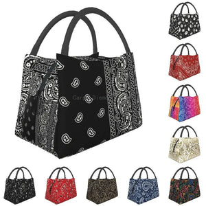 Paisley Chicano Bandana Style Thermal Insulated Lunch Bag