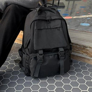Large Capacity Travel Bag Solid Student Schoolbag Backpack