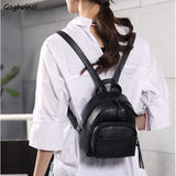 Mini PU Leather Backpack for Teens College School Travel