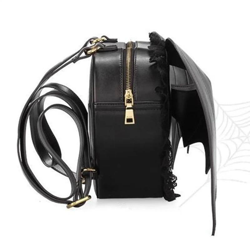 Bat Wings Backpack Stylish Girls Rucksack Leather Bag