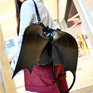 Bat Wings Backpack Stylish Girls Rucksack Leather Bag