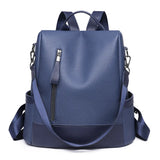 Women Zipper Ladies Backpack PU Leather School Bags Crossbody Shoulder