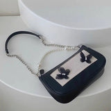 Butter-fly Underarm Shoulder Bags French Retro Pearls Party Sweet Girls
