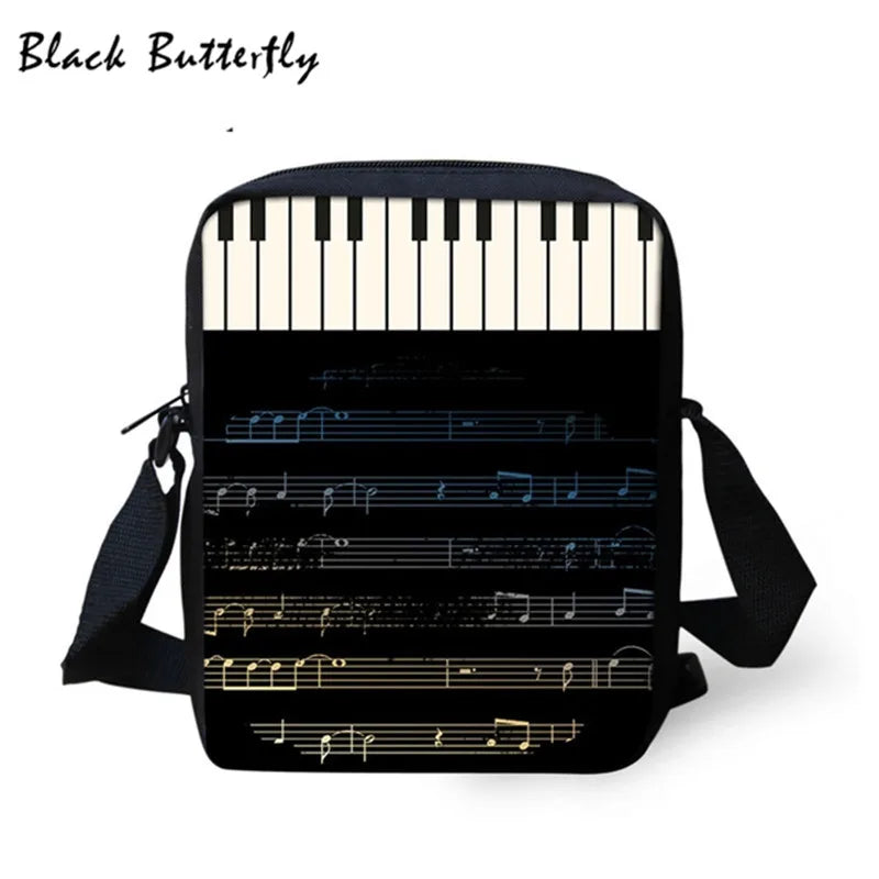 Butterfly Music Note Piano Printed School Bags Backpack 3D