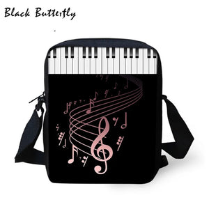 Butterfly Music Note Piano Printed School Bags Backpack 3D