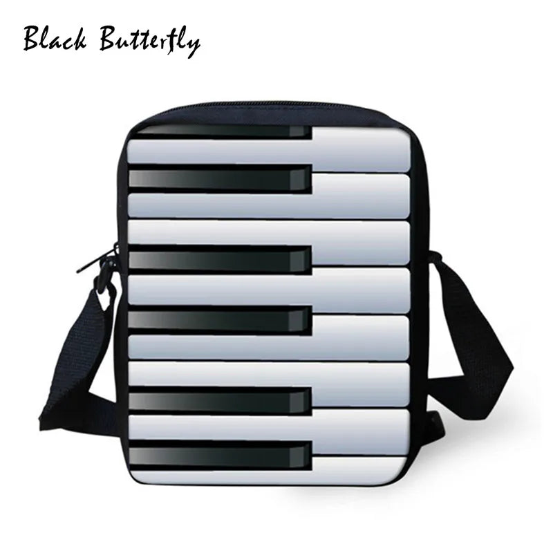 Butterfly Music Piano Keyboard Printed School Bags Backpack