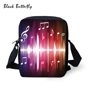 Butterfly Music Piano Keyboard Printed School Bags Backpack