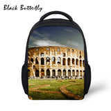 Butterfly Student Backpack Kids School Bags Colosseum Pattern
