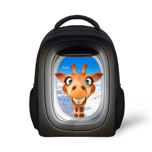 Butterfly Student- Giraffe Pattern Kids School Backpack