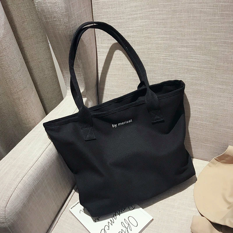 Canvas Shoulder Bags for Students - Large Capacity Underarm Totes