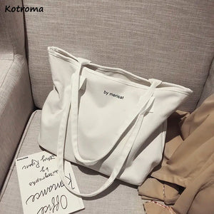 Canvas Shoulder Bags for Students - Large Capacity Underarm Totes