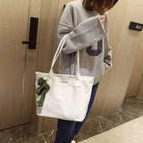 Canvas Shoulder Bags for Students - Large Capacity Underarm Totes