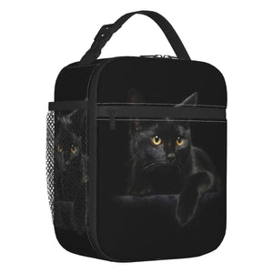 Cat Insulated Lunch Bags for Women Kitty Animal Lover Thermal Cooler
