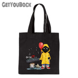Cat Pennywise It Shopping Bag Large-Capacity Canvas Shoulder Bag