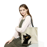 Cat Printed Women Shoulder Bag Animal Eco Friendly Shopping Handbags