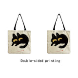 Cat Printed Women Shoulder Bag Animal Eco Friendly Shopping Handbags