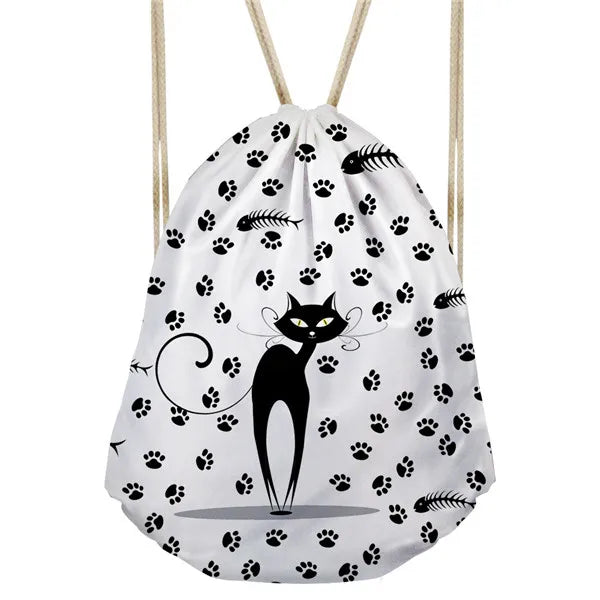 Cats Drawstring Bags Girls Travel Mochila Kids School Bags