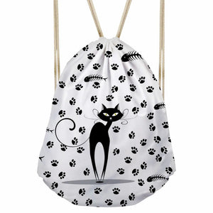 Cats Drawstring Bags Girls Travel Mochila Kids School Bags