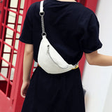 Antitheft Lychee Leather Waist Bag Fanny Pack Women Walking Shopping
