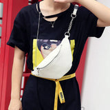Antitheft Lychee Leather Waist Bag Fanny Pack Women Walking Shopping