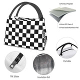 Checker Lunch Bag and Box Set, Water-resistant Tote Food Bags