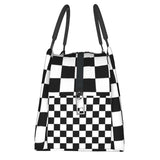 Checker Lunch Bag and Box Set, Water-resistant Tote Food Bags