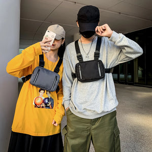 Streetwear Vest Chest Bag Unisex Waist Pack Nylon Outdoor Sport Travel Shopping