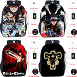 Clover Backpack Students Asuta Anime Bookbag Boys Waterproof USB Charging School