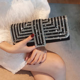 Rhinestone Clutch Purse Party Handbag Envelope Bag Chain Shoulder Bag