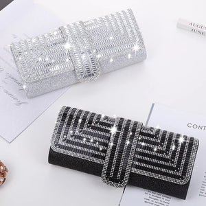 Rhinestone Clutch Purse Party Handbag Envelope Bag Chain Shoulder Bag