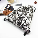Coconut Tree Drawstring Backpack Women Backpacks Bag Canvas Sport Gym Sack Bags