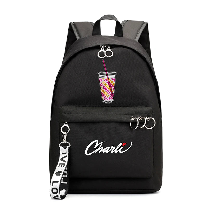 Charli DAmelio Printed Backpack School Bag Rucksack