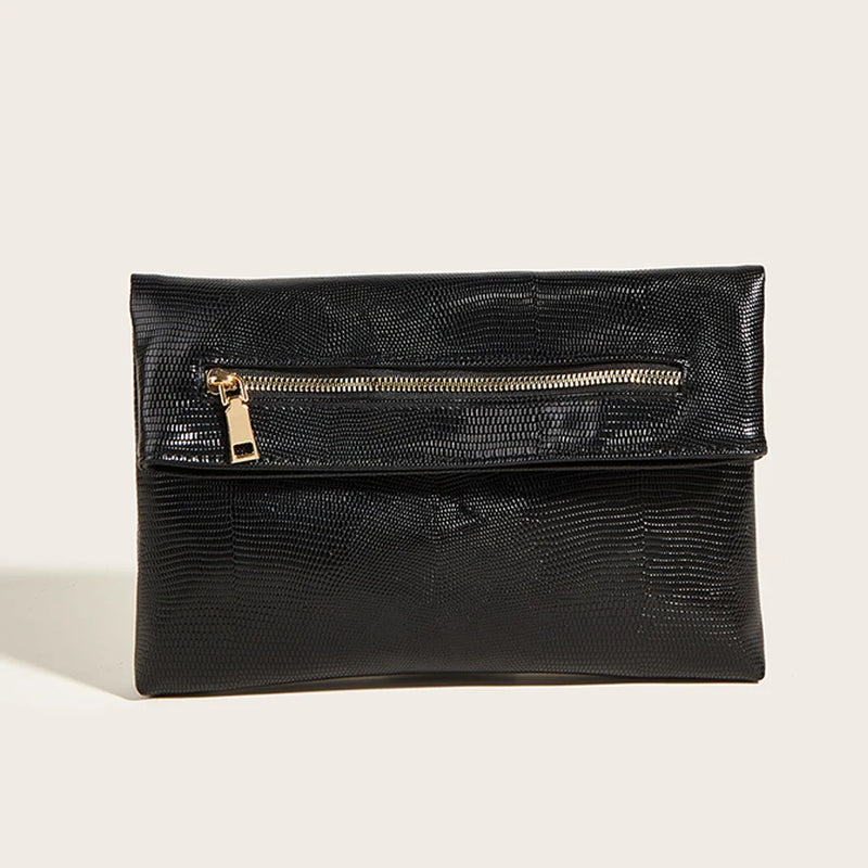 Crocodile Envelope Evening Bag Chain Strap Crossbody Purse