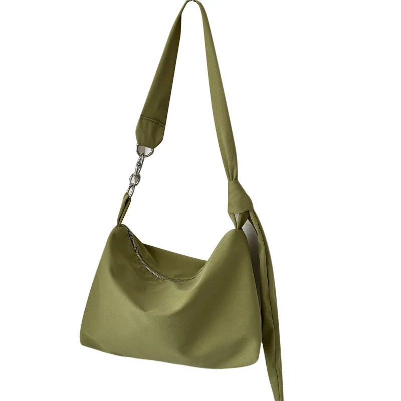 Nylon Crossbody Bag with Chain Strap for Women