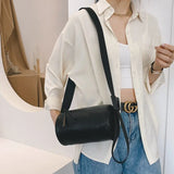 Barrel-shaped Crossbody Bag PU Retro Adjustable Daily High Street Hip-hop Style