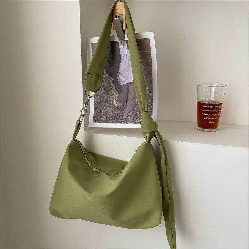 Solid Chain Knotted Straps Crossbody Bags for Women Girls
