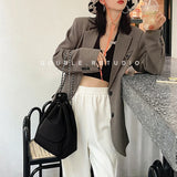 Women's Drawstring Chain Bucket Backpack Casual Travel Bag
