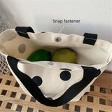 Dot Canvas Bag Women'S Bag For Shopping Small Cloth Pouch