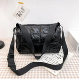 Down Feather Boston Shoulder Bags for Women Casual Tote Bag