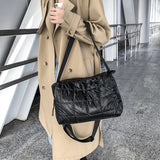 Down Feather Boston Shoulder Bags for Women Casual Tote Bag