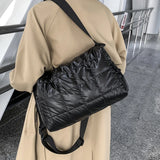 Down Feather Boston Shoulder Bags for Women Casual Tote Bag
